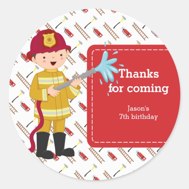 Adesivo Redondo Bombeiro (Frente)