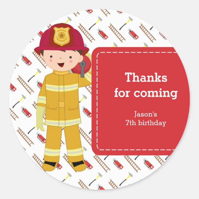 Adesivo Redondo Bombeiro (Frente)