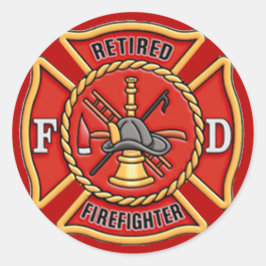 Adesivo Redondo Bombeiro aposentado