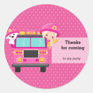 Adesivo Redondo Bombeiro bonito