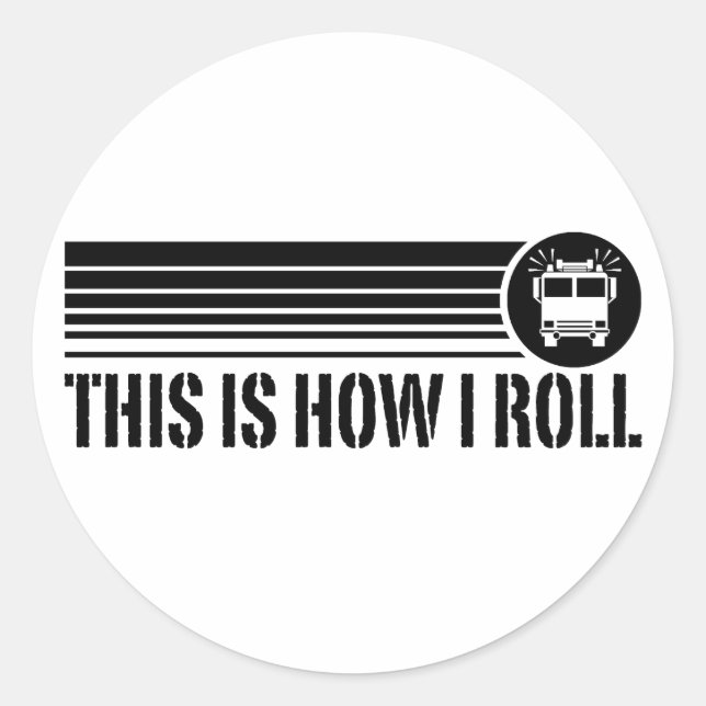 Adesivo Redondo Bombeiro engraçado (Frente)