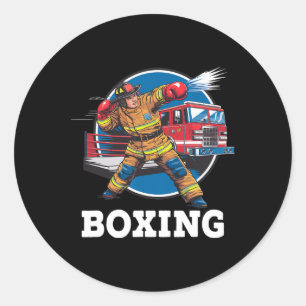 Adesivo Redondo Bombeiro Jogando Boxão Bombeiro Esporte