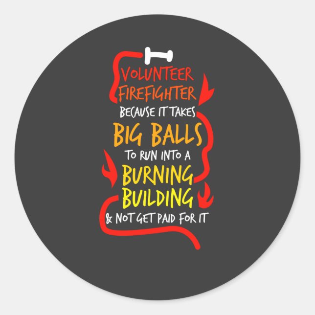 Adesivo Redondo Bombeiro Voluntário Corajoso (Frente)