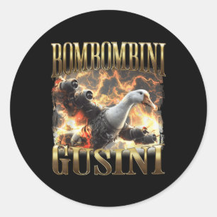 Adesivo Redondo Bombombini Gusini Engraçado italiano Brainrot Meme