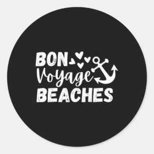 Adesivo Redondo Bon Voyage Beaches