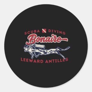 Adesivo Redondo Bonaire Leeward Antilles Curacao Scuba Diver