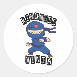 Adesivo Redondo Bondade Ninja, luta contra a intimidação