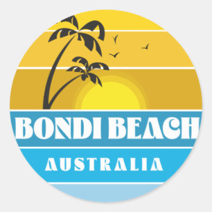 Adesivo Redondo Bondi Beach Austrália