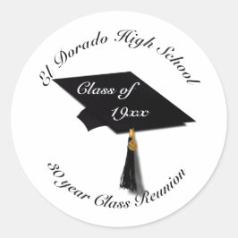 Adesivo Redondo Boné de formatura - Reunião do Segundo grau