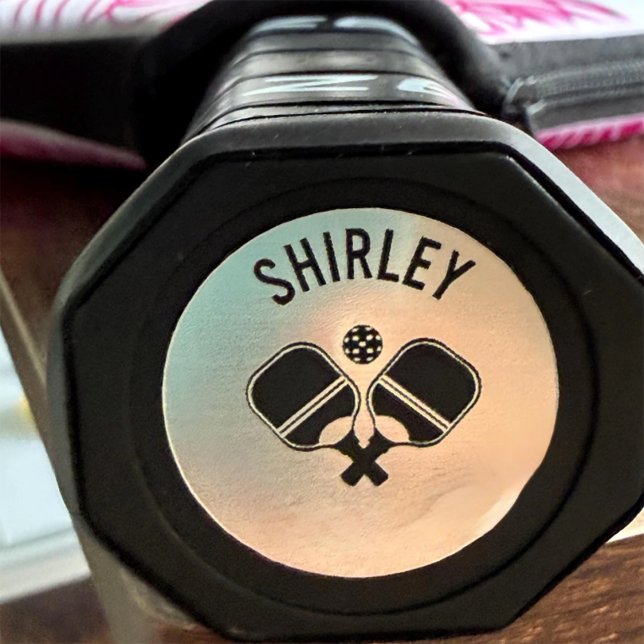 Adesivo Redondo Boné de Nome do Bumbum Pickleball Personalizado (Criador carregado)