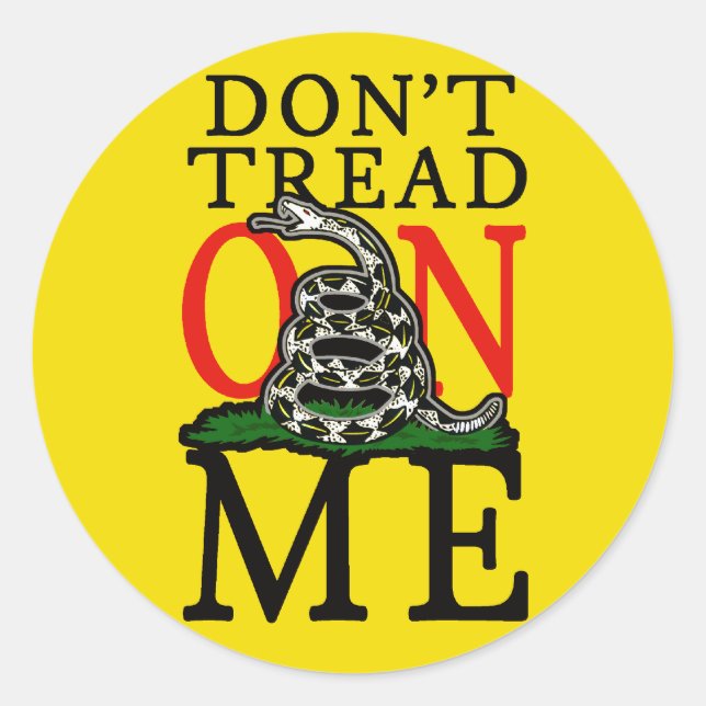 Adesivo Redondo Boné Escopo, Gadsden, Estilo 1 (Frente)