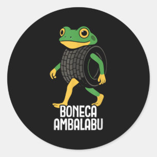 Adesivo Redondo Boneca Ambalabu Italiano Brainrot Meme Engraçado