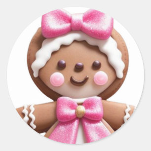 Adesivo Redondo Boneca Gingerpão\PinK\