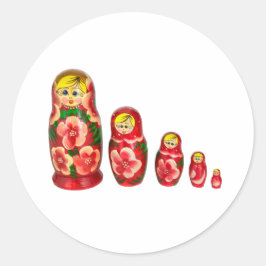 Adesivo Redondo Bonecas empilhadas