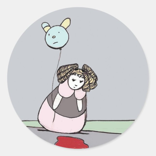 Adesivo Redondo bonecas ganham vida: poça misteriosa (Frente)