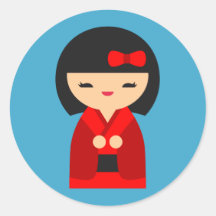 Bonecas japonesas Red Kokeshi