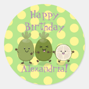 Adesivo Redondo Boneco-abacaxi guava feijoa