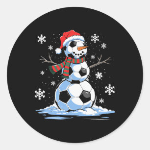 Adesivo Redondo Boneco de Neve de Futebol Jogador de Futebol Chapé