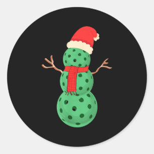 Adesivo Redondo Boneco de neve de pickleball - Natal engraçado de