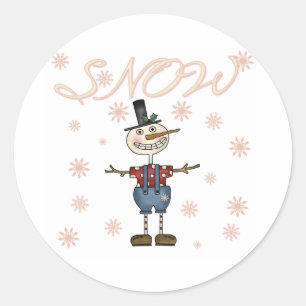 Adesivo Redondo Boneco de neve de Primsical da neve