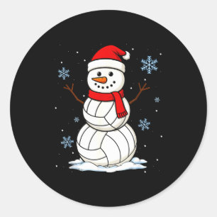 Adesivo Redondo Boneco de Neve de Volei Feliz Natal Srts Divertido
