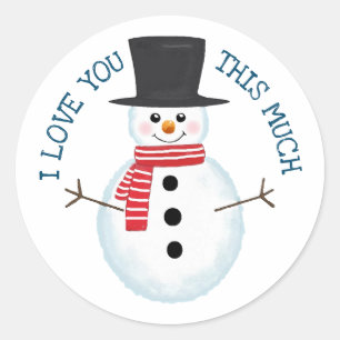 Adesivo Redondo Boneco de Neve Frosty Amor Natal