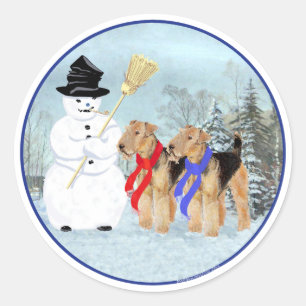 Adesivo Redondo Boneco de Neve Mágico