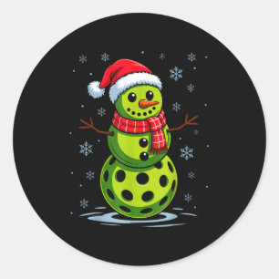 Adesivo Redondo Boneco de neve - picles engraçado de pickleball na