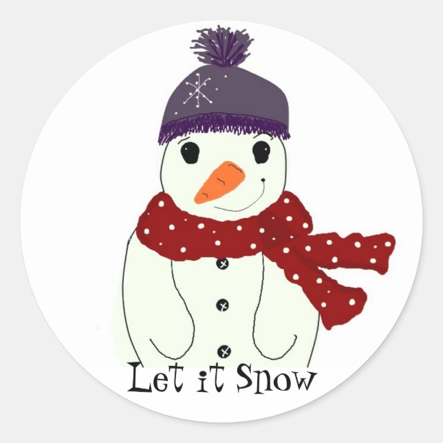 Adesivo Redondo Bonecos de Neve Doces (Frente)