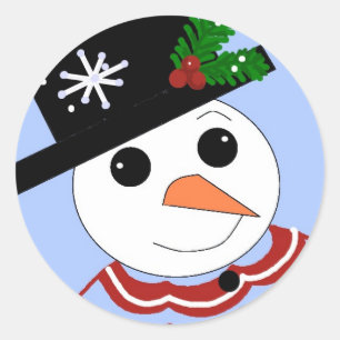 Adesivo Redondo Bonecos de Neve Festivos