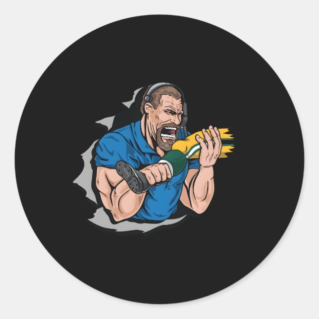 Adesivo Redondo Bonés do joelho mordedora (Frente)