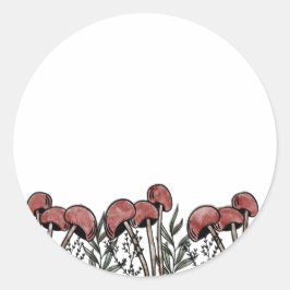 Adesivo Redondo Bonés Red Mushroom