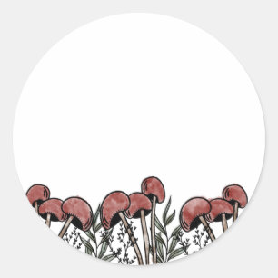 Adesivo Redondo Bonés Red Mushroom