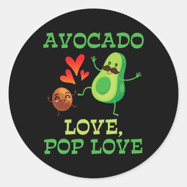 Adesivo Redondo Bonita Avocados Dançando Juntos Avocado Love Pop L (Frente)