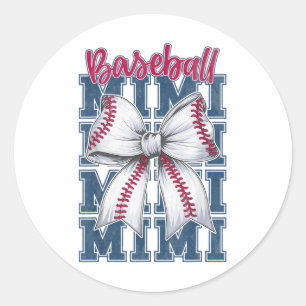 Adesivo Redondo Bonita Baseball Mimi Maior Vovó Vovó Ba