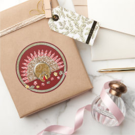 Adesivo Redondo Bonita Cartoon Ação de Graças Turquia