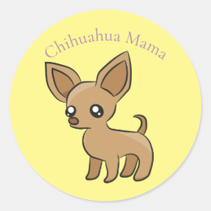 Adesivo Redondo Bonita Chihuahua Mama Art Thunder_Cove