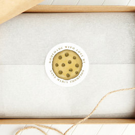 Adesivo Redondo Bonita cozinheira branca caseira feminina com amor