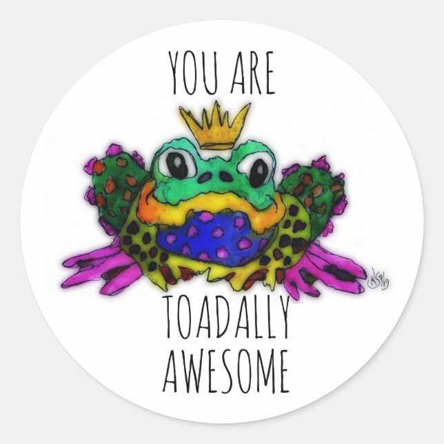 Adesivo Redondo Bonita e Colorida Você é totalmente incrível (Frente)