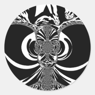 Adesivo Redondo Bonita e espantosa Impressão branca