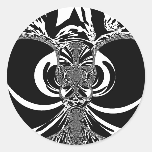 Adesivo Redondo Bonita e espantosa Impressão branca (Frente)