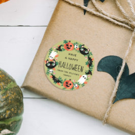 Adesivo Redondo Bonita e Feliz Terra das Bruxas Feliz das Bruxas