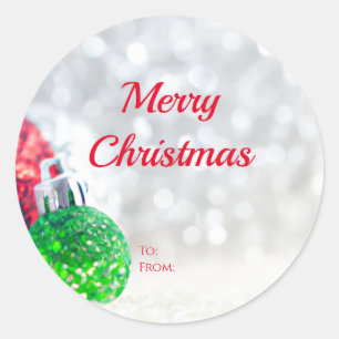 Adesivo Redondo Bonita "Feliz Natal", palitos para presentes