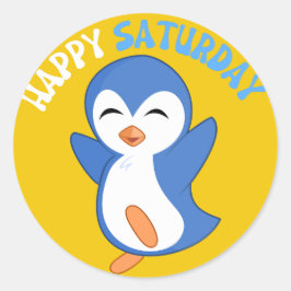 ADESIVO REDONDO BONITA FELIZ PENGUIN CLASSIC ROUND STICKER