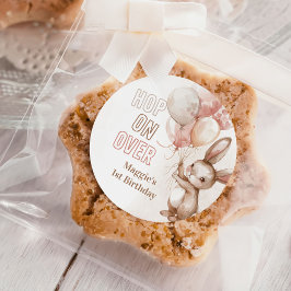 Adesivo Redondo Bonita Festa de aniversário de Garota Coelhinha