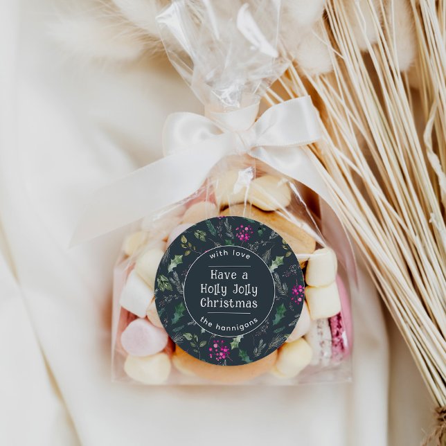 Adesivo Redondo Bonita Greenery Holly Jolly Stickers (Criador carregado)