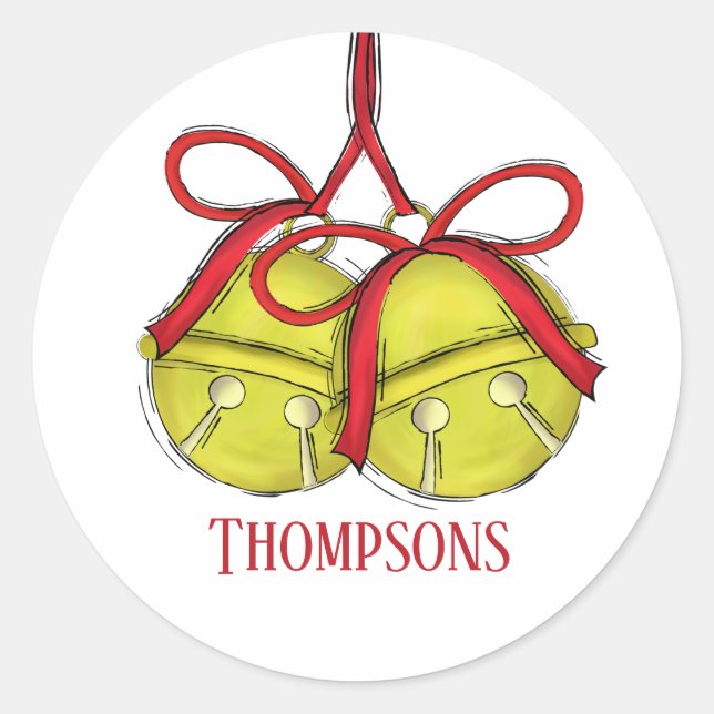 Adesivo Redondo Bonita Jingle Todo O Caminho Célula Natal (Frente)