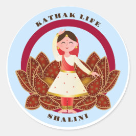 Adesivo Redondo Bonita Kathak Dance Sticker
