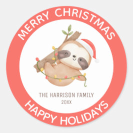 Adesivo Redondo Bonita Lama com Natal Hat