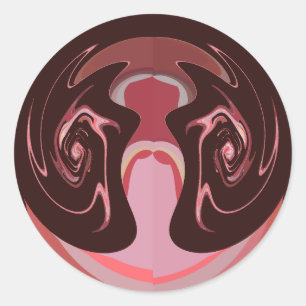 Adesivo Redondo Bonita Maroon Motif Impressão